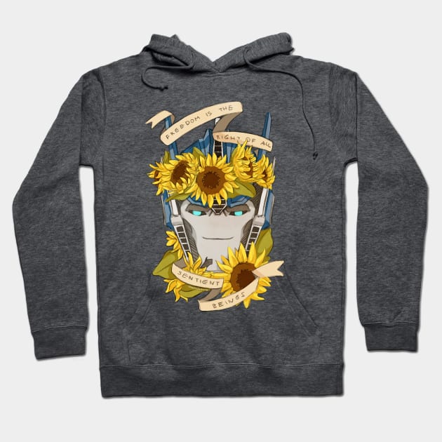 Optimus Prime  - Sunflowers Hoodie by winterray